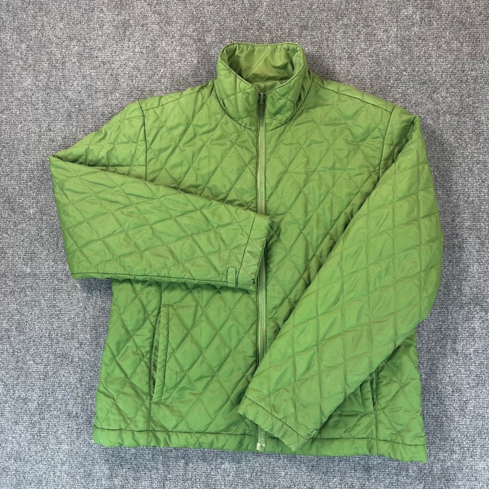 Lands End Quilted Puffer Insulated  Lightweight Jacket Womens M Green *Read‎ - Picture 2 of 14